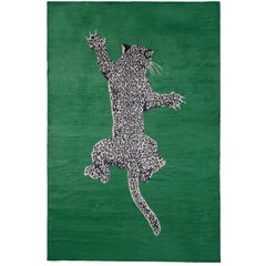 Final Deposit, Climbing Leopard Hand-Knotted 10x8 Rug in Silk by DVF