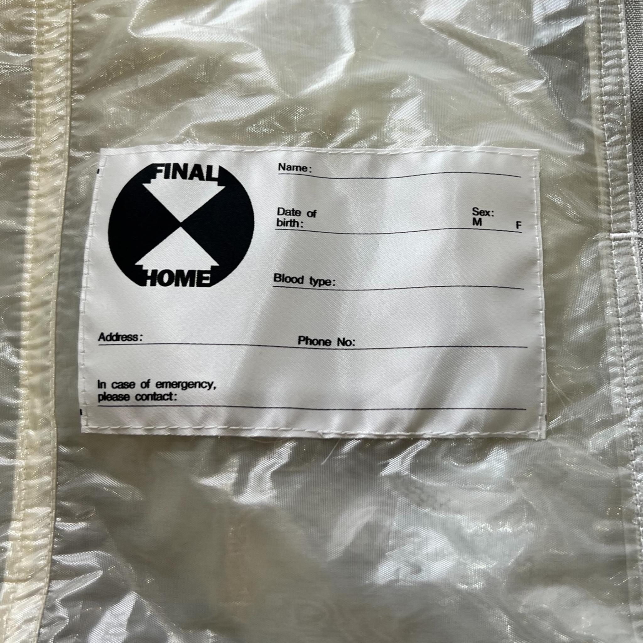 FINAL HOME 1994 Sheer Nylon Hooded Survival Jacket and Pants en vente 8