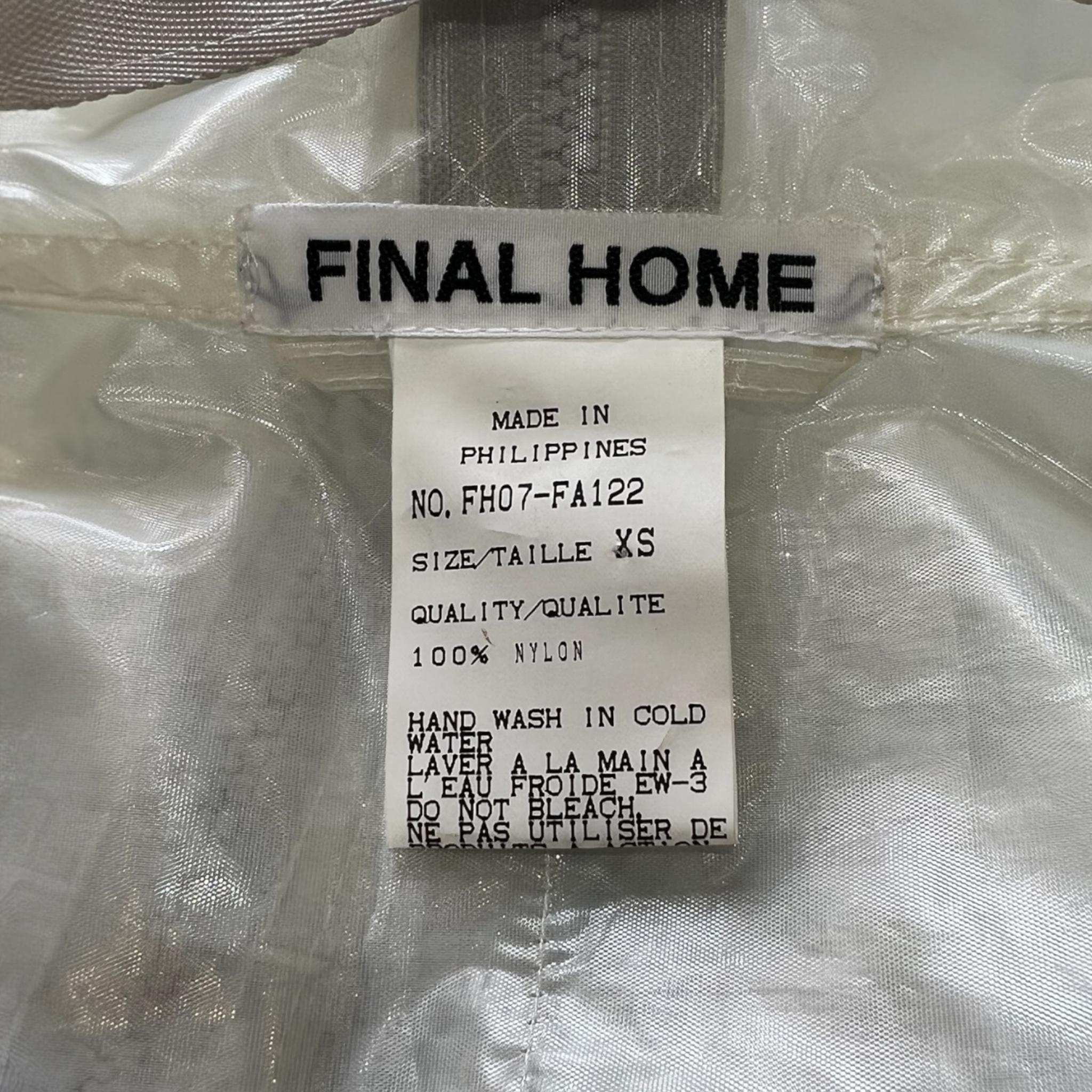 FINAL HOME 1994 Sheer Nylon Hooded Survival Jacket and Pants en vente 9