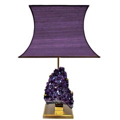 FINAL SALE Vintage Amethyst 
Brass Lamp Attr. to Willy Daro, Mid-Century Modern