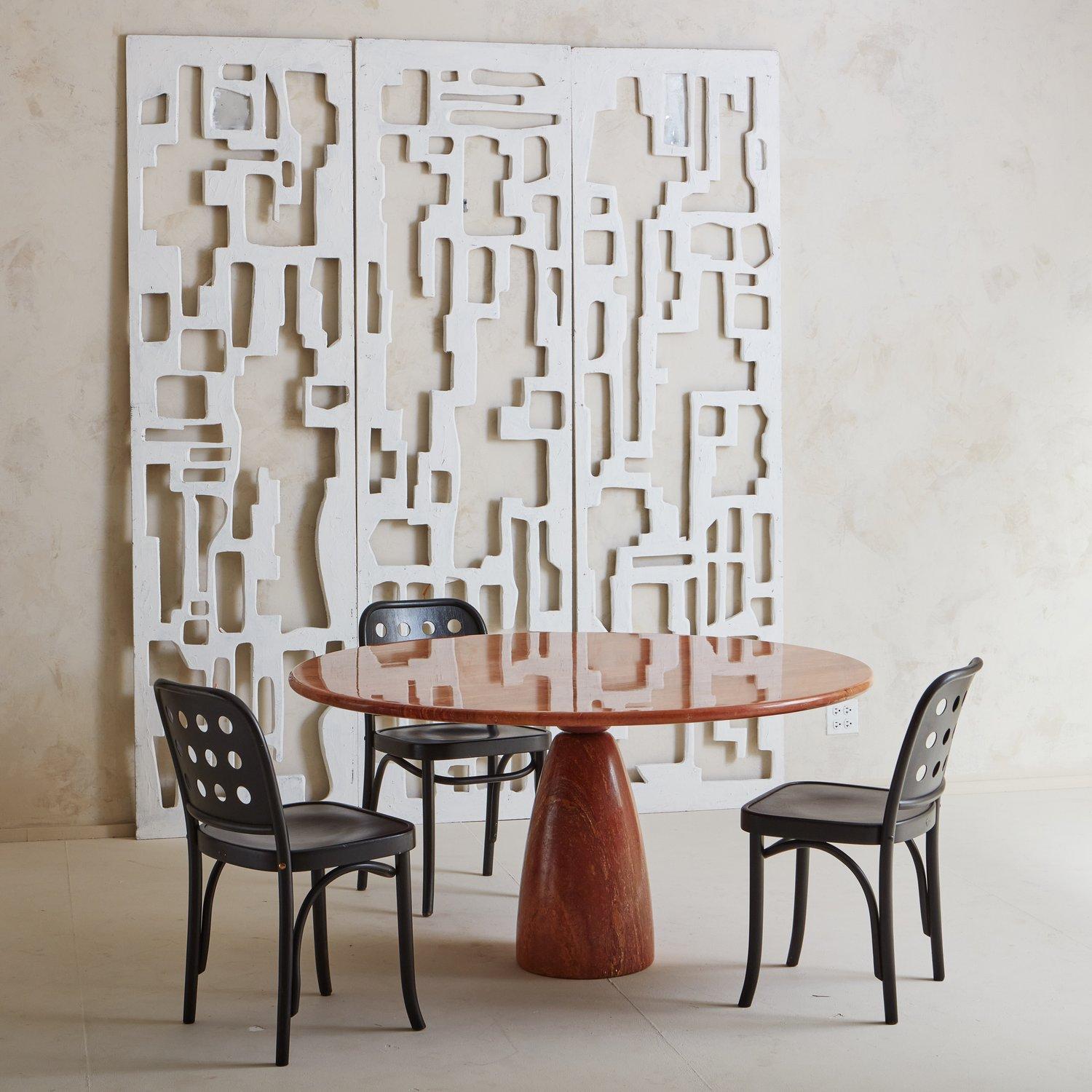 Modern  ‘Finale 1790’ Dining Table in Red Travertine by Peter Draenert, Germany 1970s