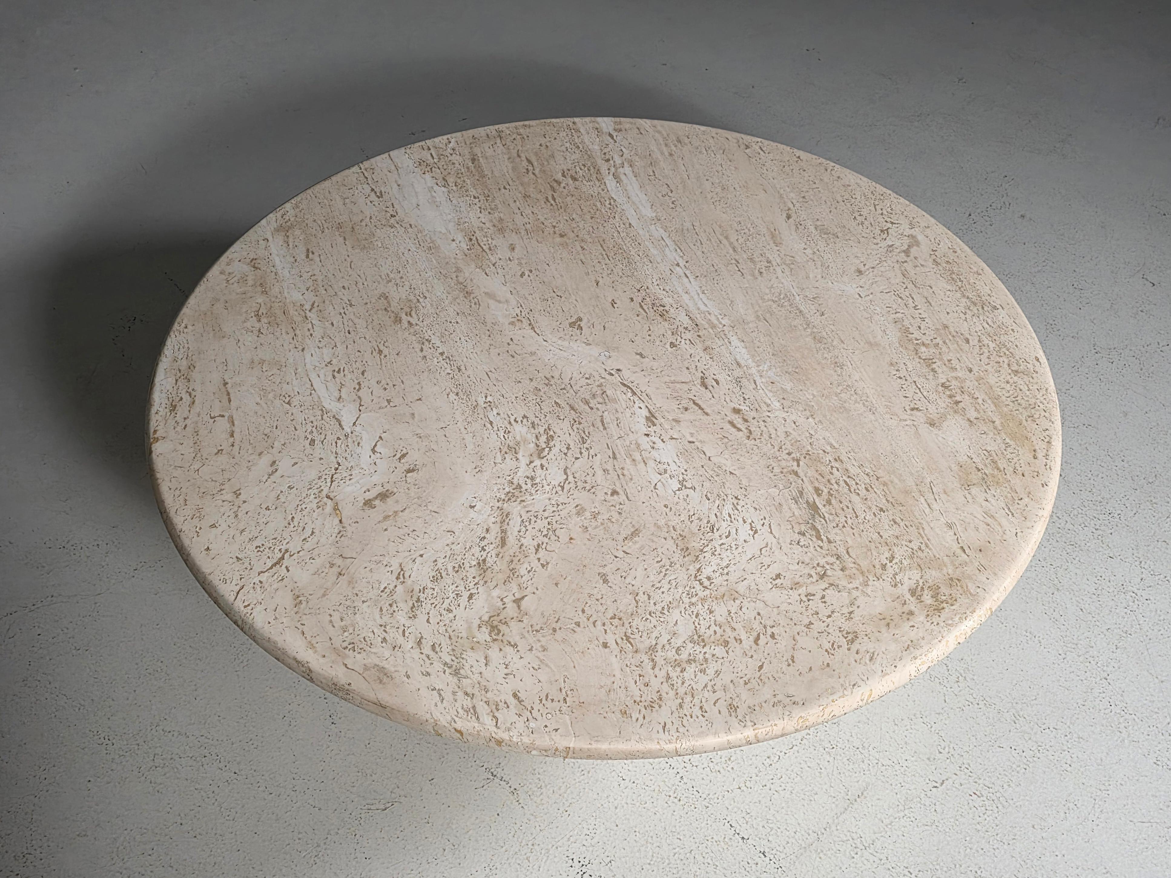 Fin du 20e siècle Finale 1790 Travertine Coffee Table by Peter Draenert, 1970s en vente