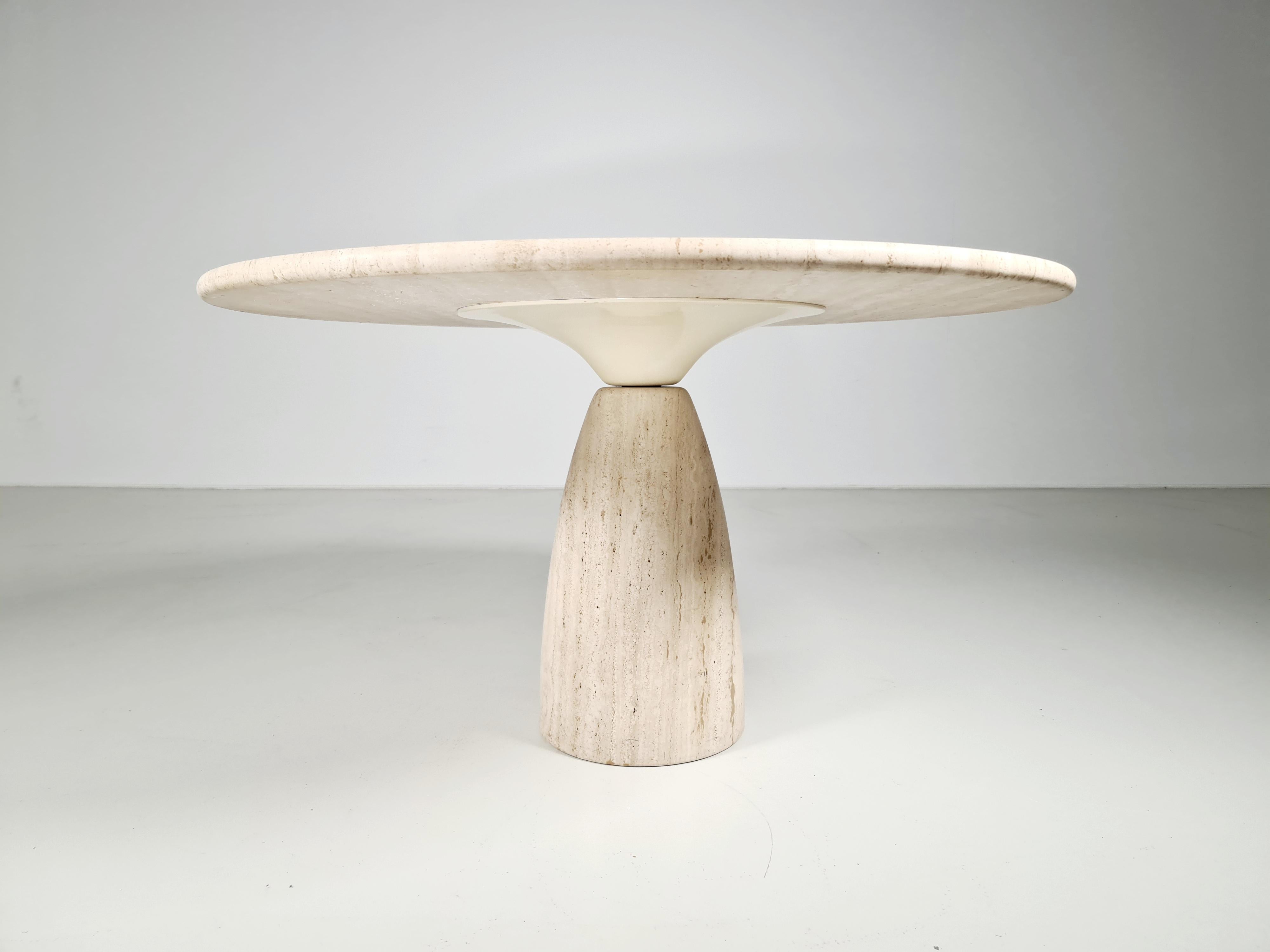 European Finale 1790 Travertine Dining Table by Peter Draenert, 1970s
