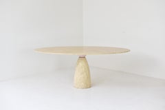 ‘Finale’ Oval Dining Table in Travertine by Peter Draenert, Germany 1970s