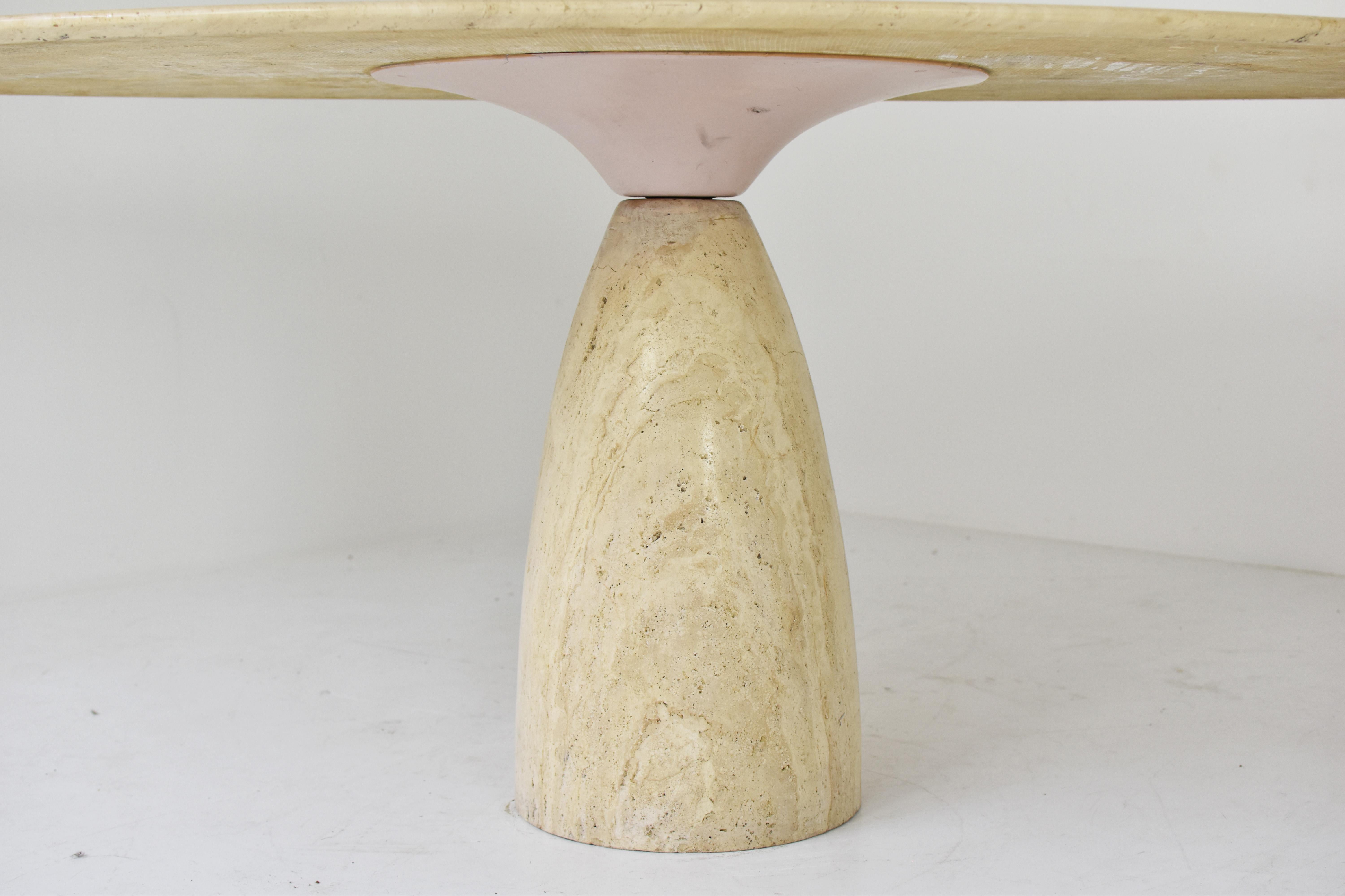 Late 20th Century ‘Finale’ Oval Dining Table in Travertine by Peter Draenert, Germany 1970s