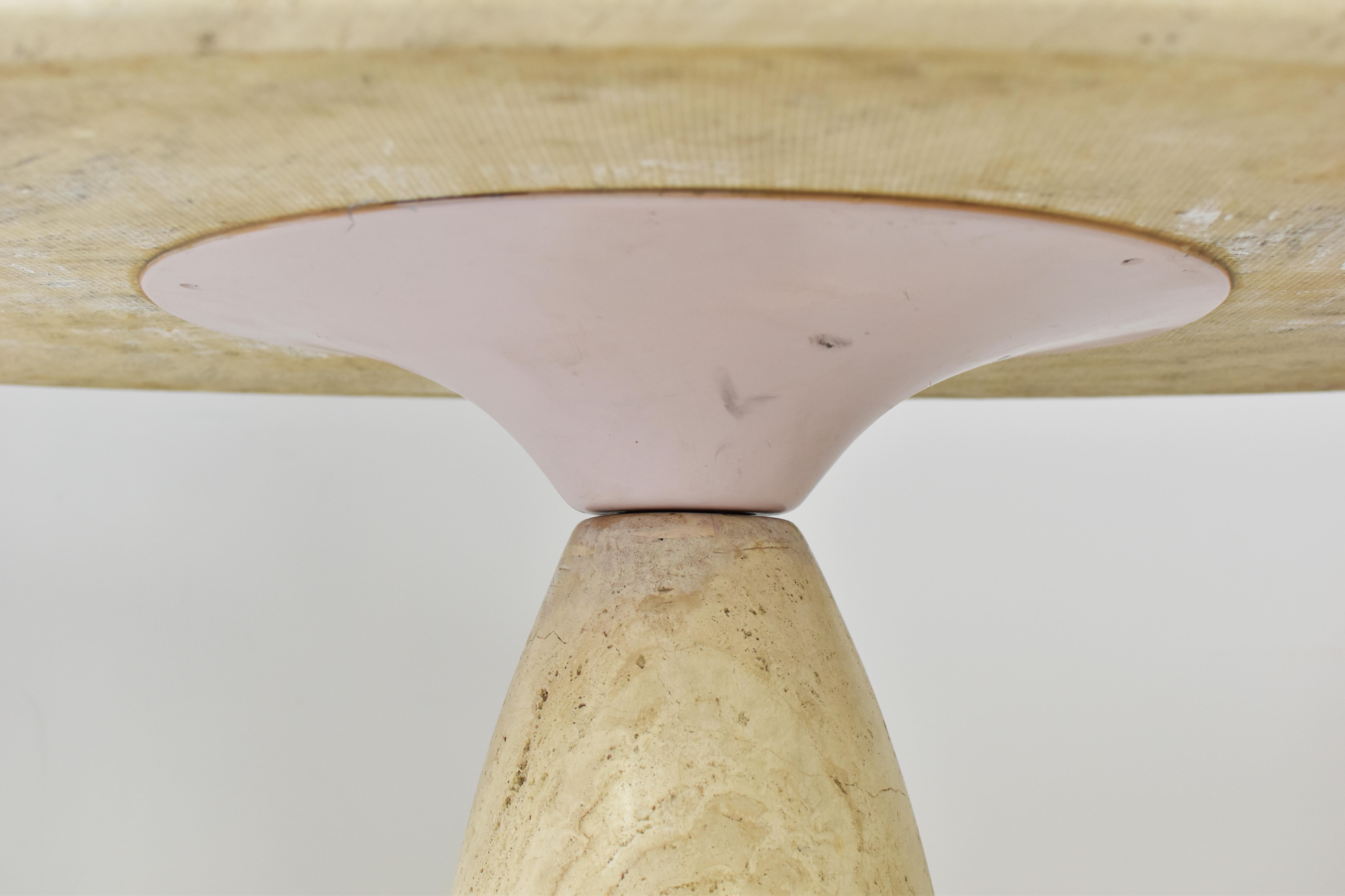 ‘Finale’ Oval Dining Table in Travertine by Peter Draenert, Germany 1970s 1