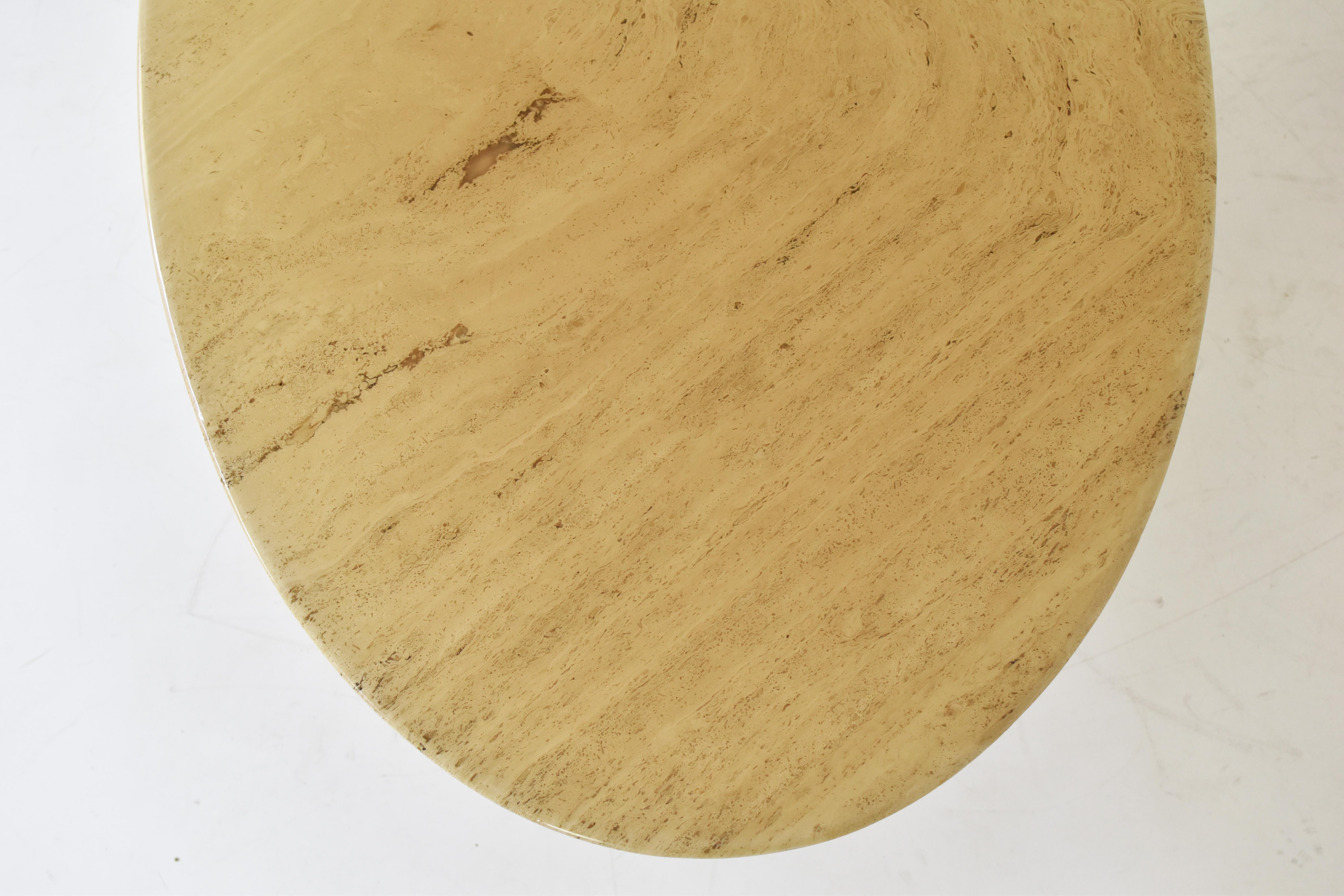 ‘Finale’ Oval Dining Table in Travertine by Peter Draenert, Germany 1970s 3