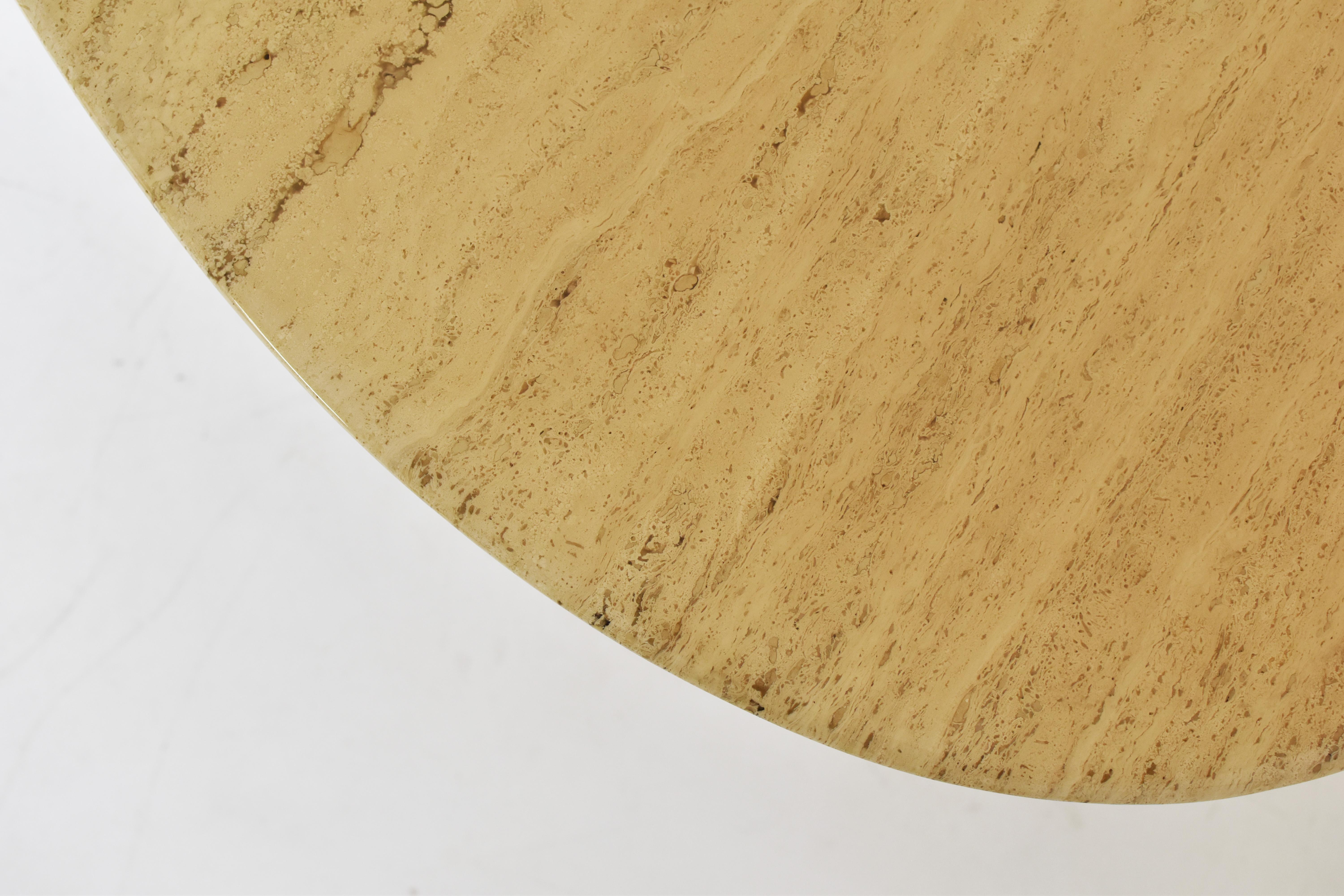‘Finale’ Oval Dining Table in Travertine by Peter Draenert, Germany 1970s 4