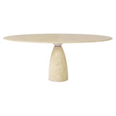 ‘Finale’ Oval Dining Table in Travertine by Peter Draenert, Germany 1970s