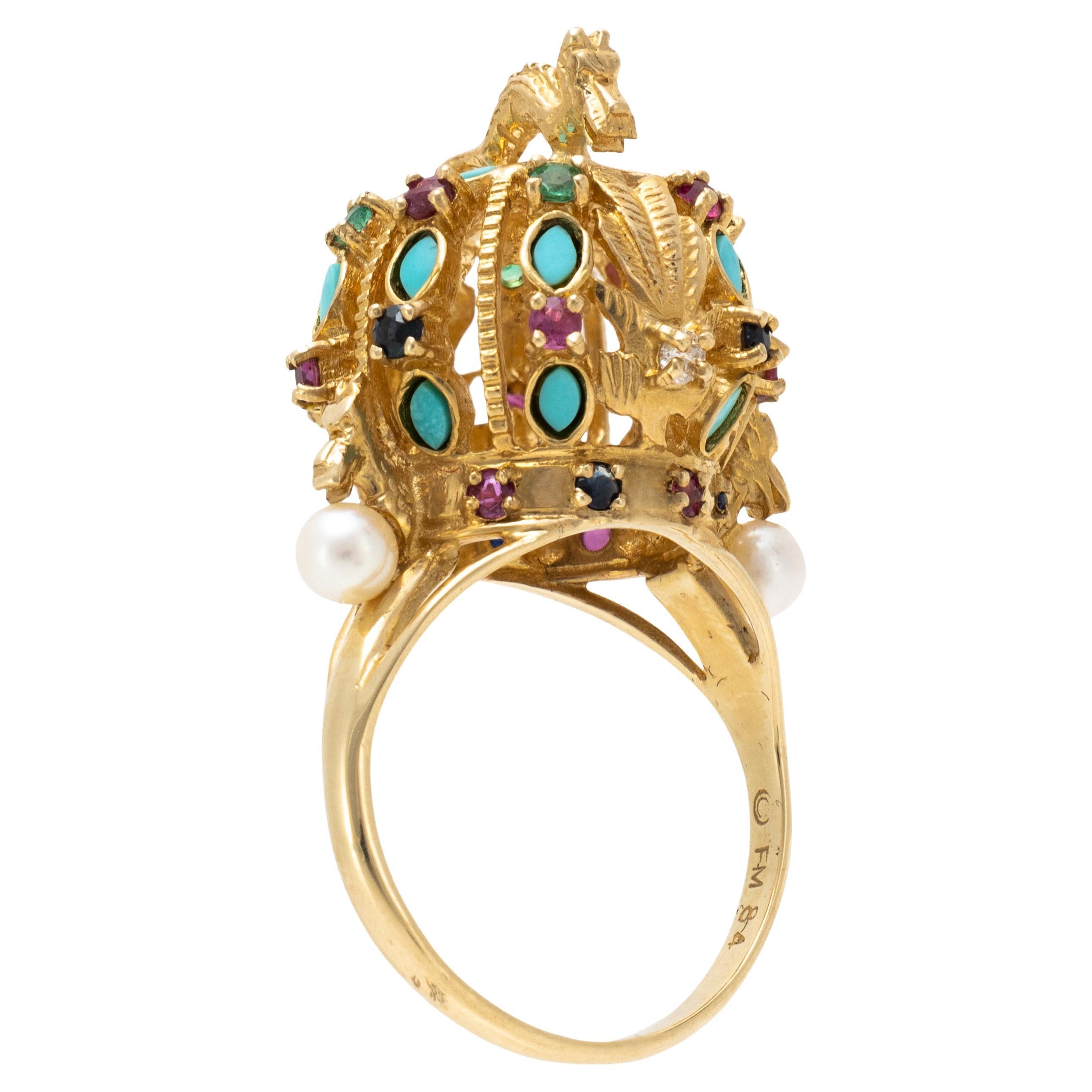 Finberg Gold Crown Ring For Sale