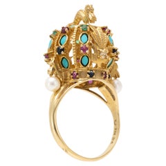 Retro Finberg Gold Crown Ring