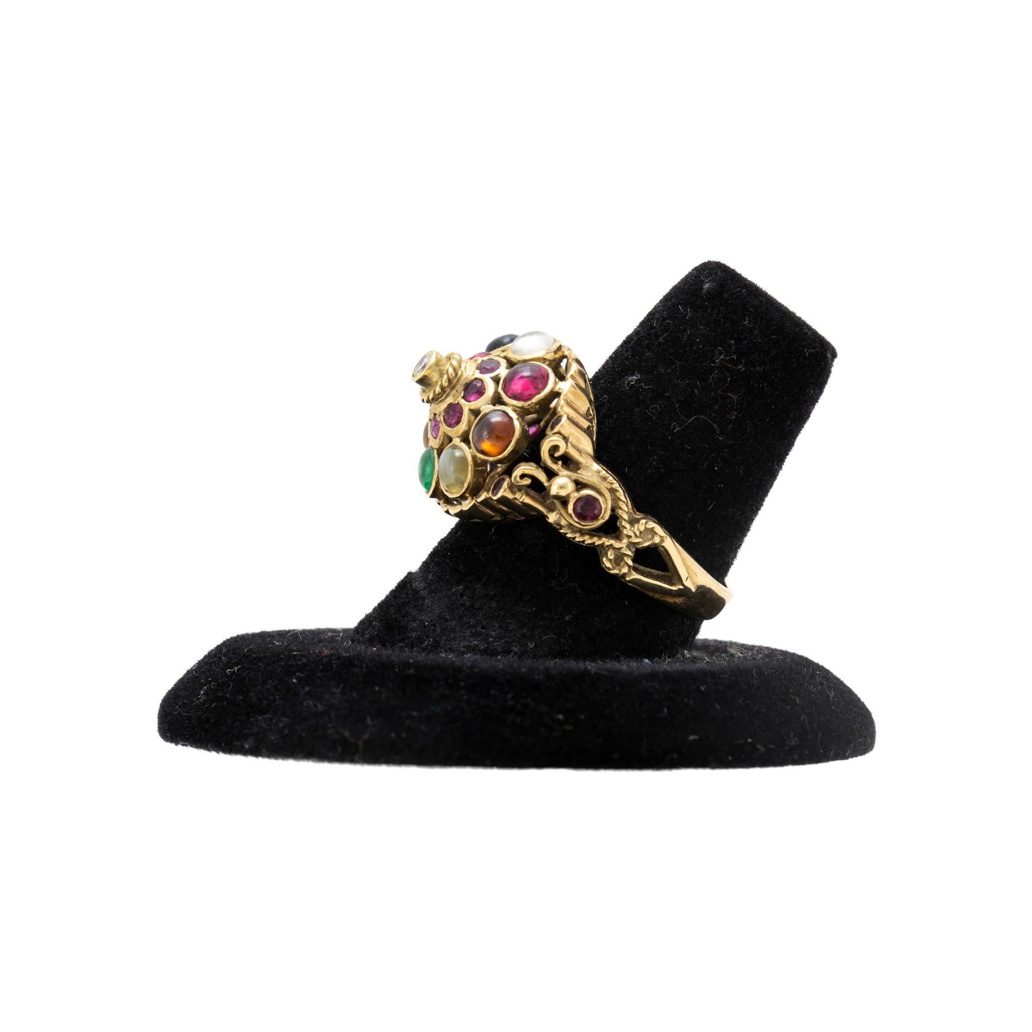 High Victorian Finberg Gold Temple Ring For Sale