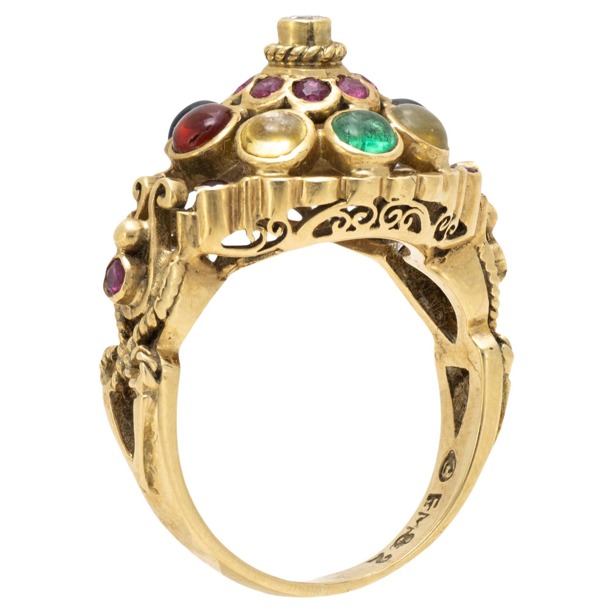 Finberg Gold Temple Ring For Sale