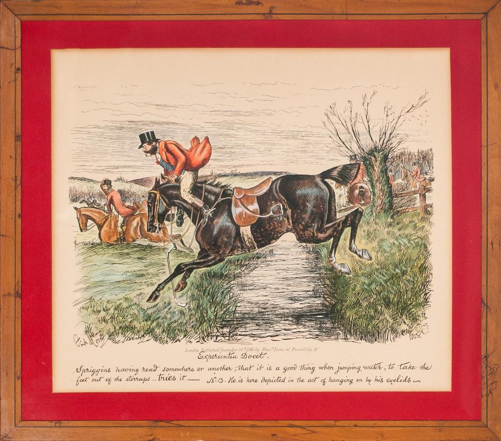 Classic colour fox hunt print by Finch Mason (1850-1915) published by Fores Piccadilly London 1886

Print Sz: 12 3/4"H x 14 3/4"W

Frame Sz: 17"H x 19"W