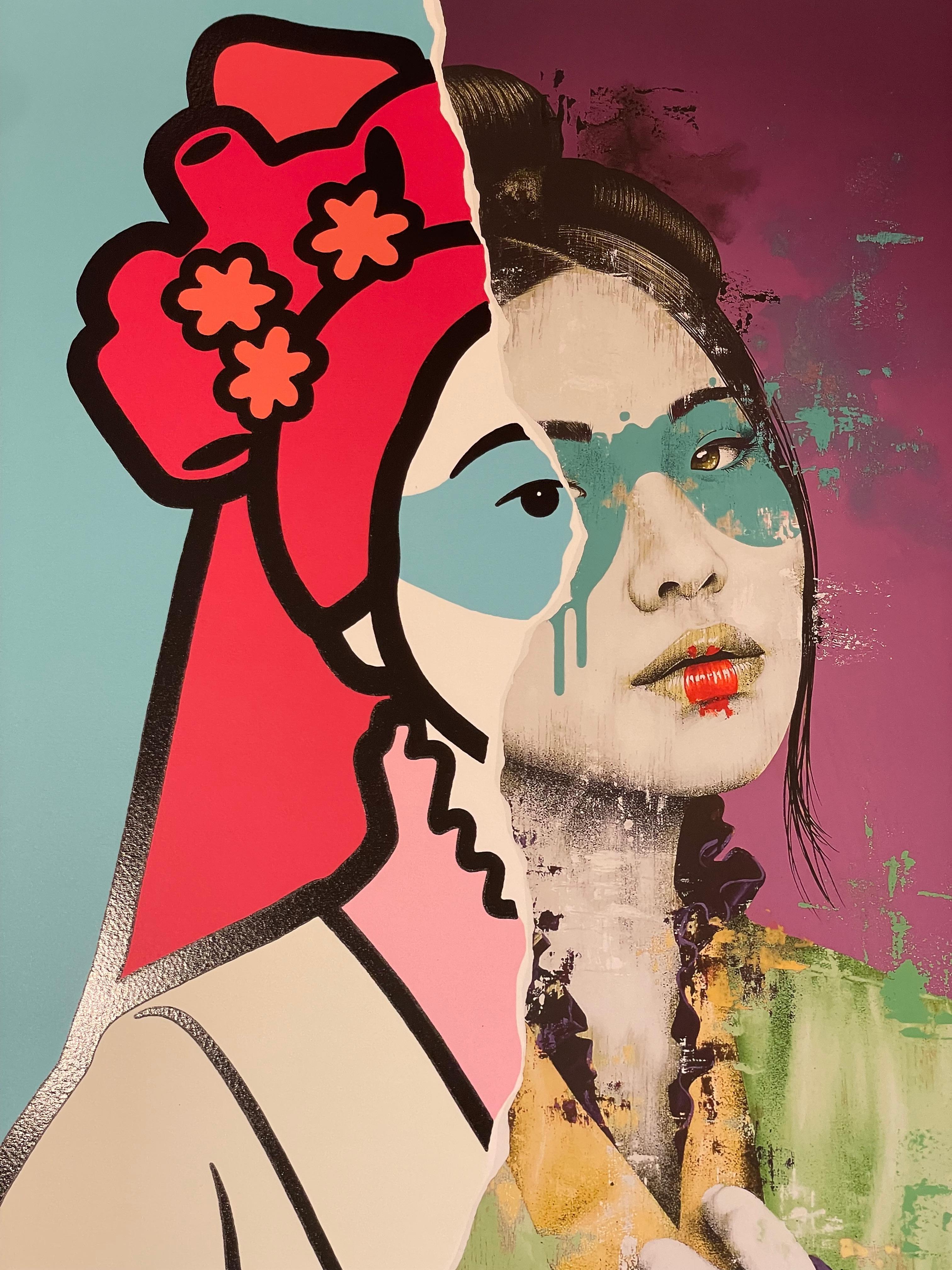 Fin DAC Quansho Redux Screenprint Edition of only 2 Signed and Numbered Street  - Pop Art Print by FinDac 