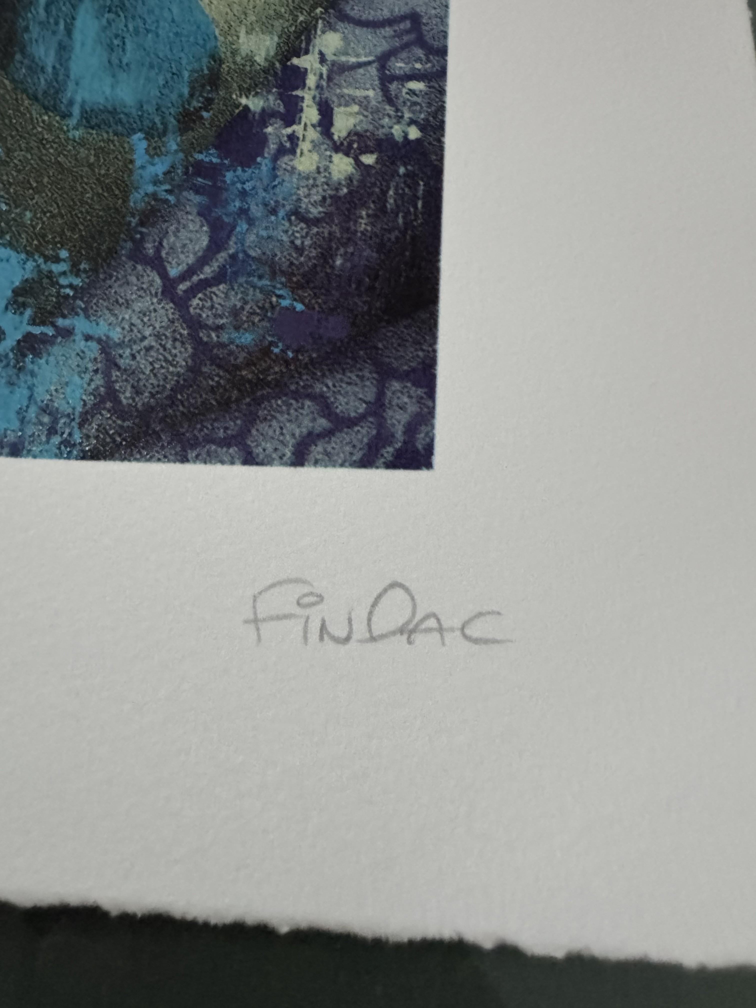 Sansho (Grey & Copper Leaf) 23 Colour Screen Print On 330 Gsm somerset Paper - Gray Portrait Print by FinDac