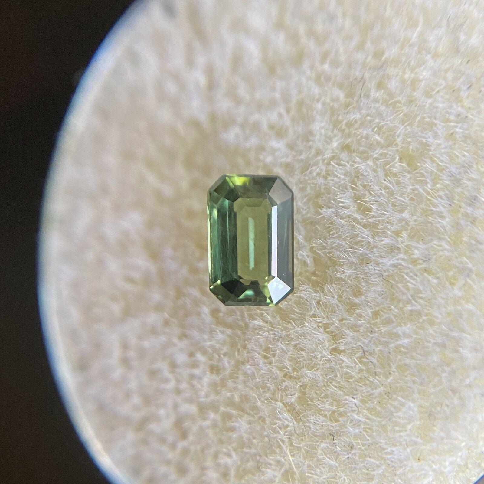 Fine 0.57ct Green Untreated Australian Sapphire Emerald Cut Loose Gem 2