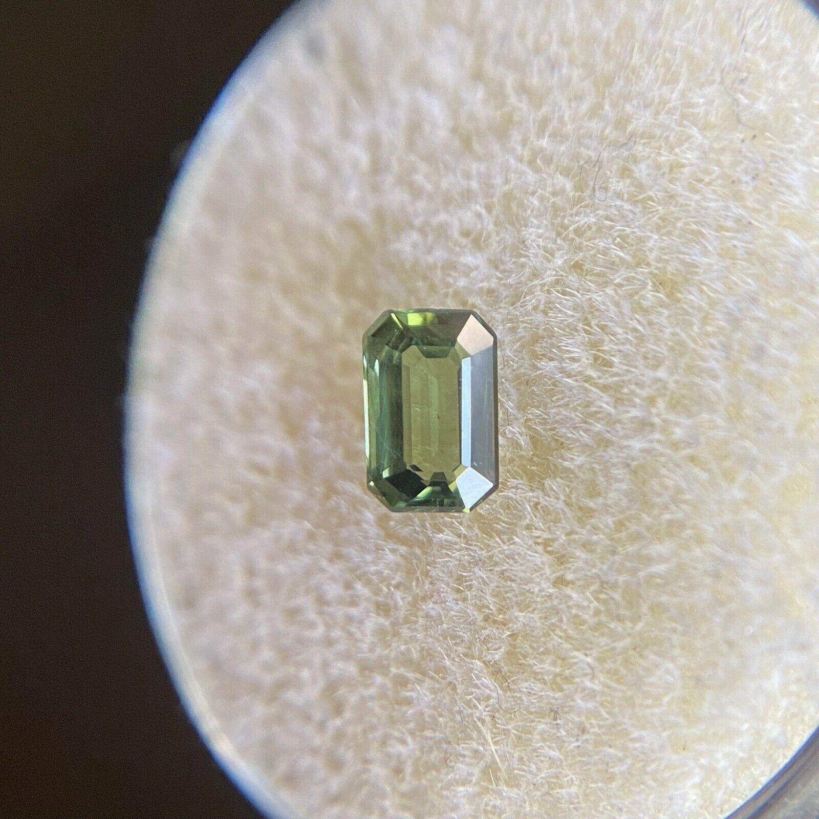 Fine 0.57ct Green Untreated Australian Sapphire Emerald Cut Loose Gem 3