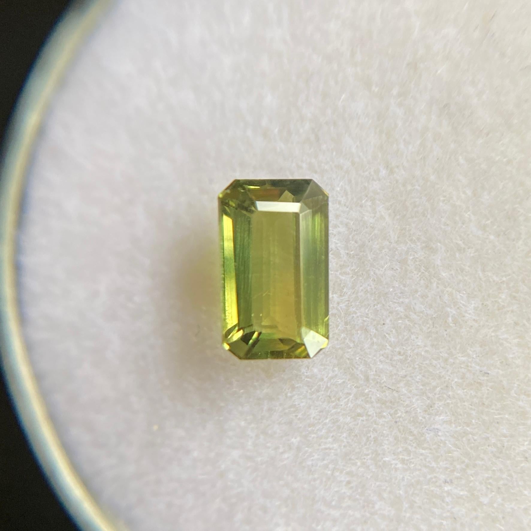 Emerald Cut FINE 0.84ct Green UNTREATED Australian Sapphire Octagon Cut 6.3x4mm Loose Gem