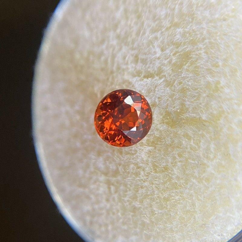 Round Cut Fine 0.93ct Vivid Orange Spessartine Garnet Round Diamond Cut Loose Gem