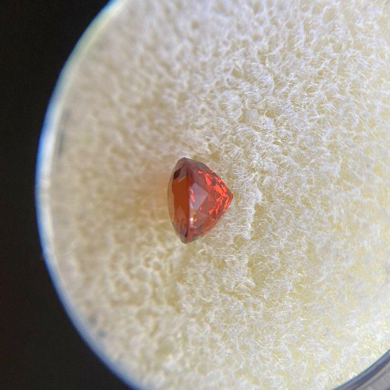 Fine 0.93ct Vivid Orange Spessartine Garnet Round Diamond Cut Loose Gem In New Condition In Birmingham, GB