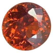 Fine 0.93ct Vivid Orange Spessartine Garnet Round Diamond Cut Loose Gem
