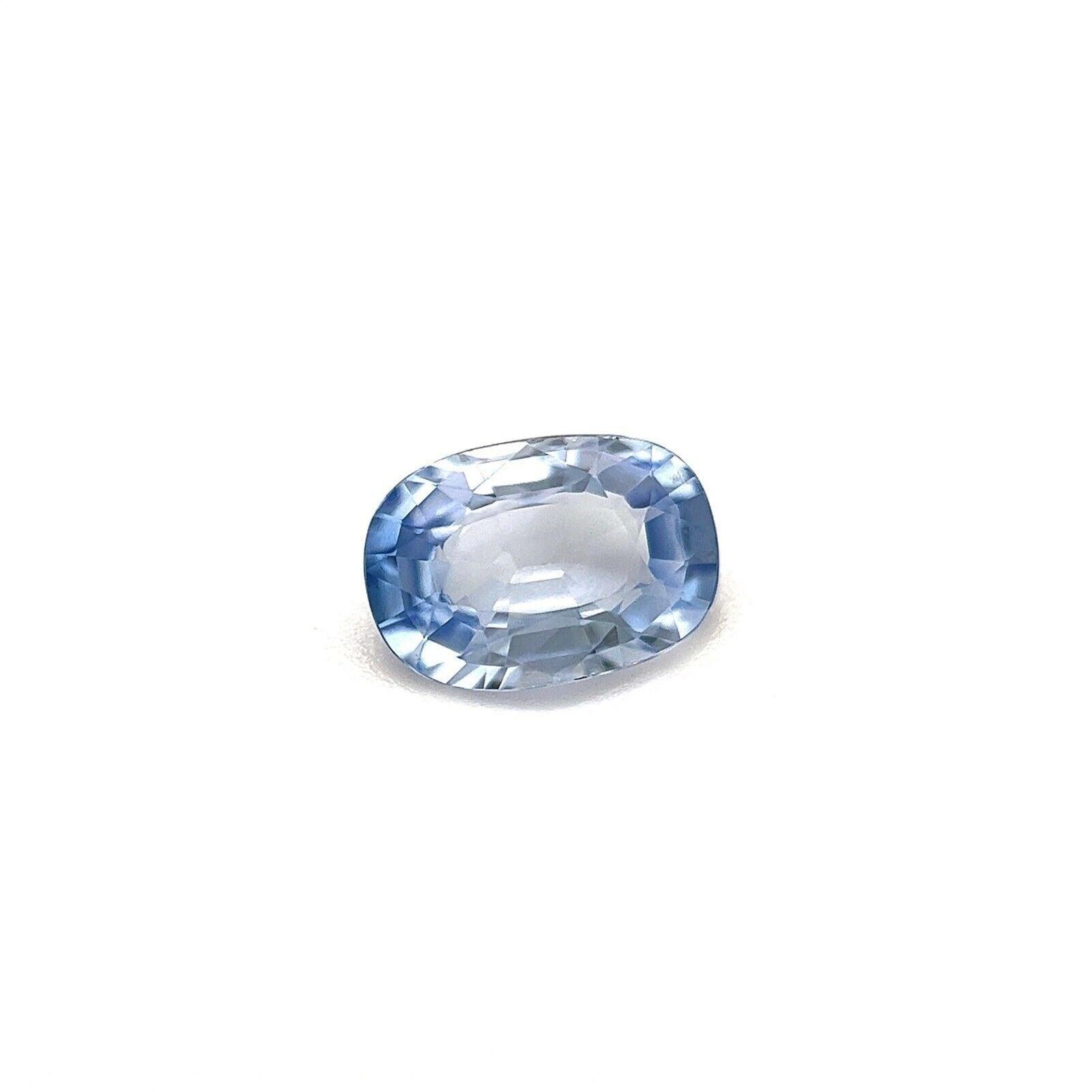 Fine 1.01ct Light Blue Ceylon Sapphire Cushion Cut Loose Rare Gem 7.3x5mm VS

Light Blue Ceylon Sapphire Gemstone.
1.01 Carat with a beautiful light blue colour and very good clarity. Clean stone with only some small natural inclusions visible when