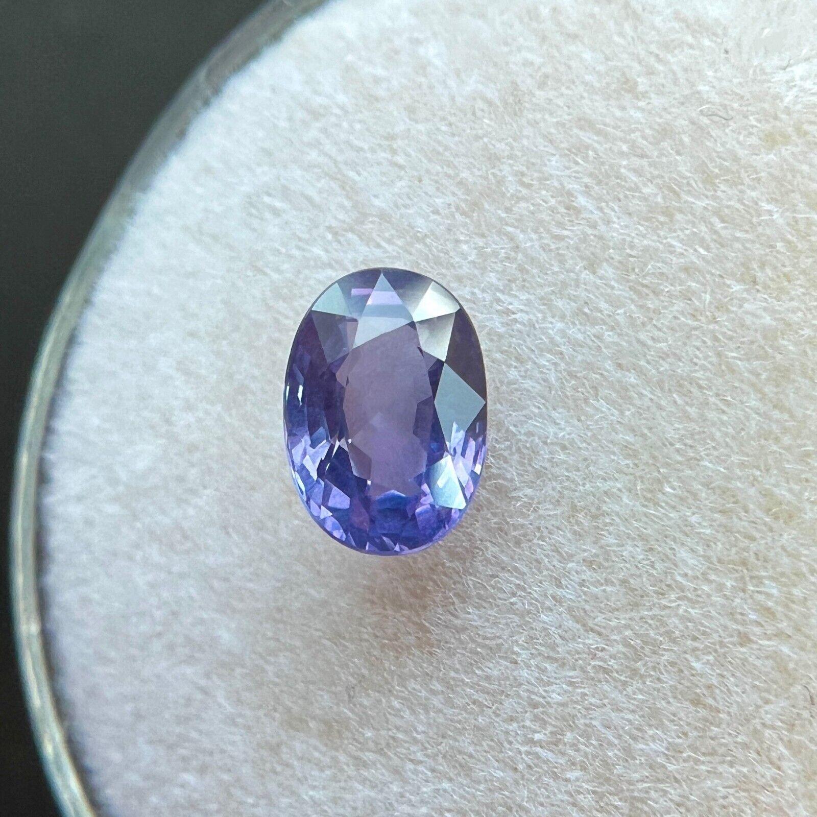 Taille ovale Fine 1.02ct Sapphire GIA Certified Purple Lilac Untreated Oval Cut Gem 6.6X4.7mm en vente