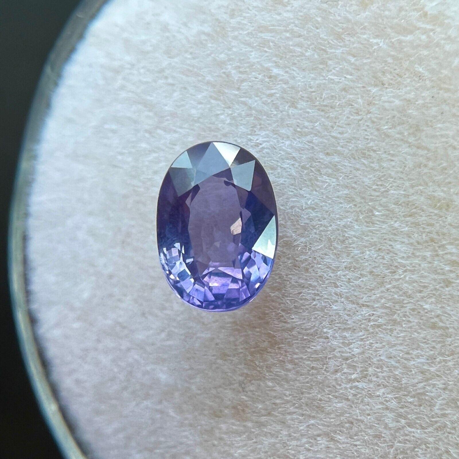 Women's or Men's Fine 1.02ct Sapphire GIA Certified Purple Lilac Untreated Oval Cut Gem 6.6X4.7mm For Sale