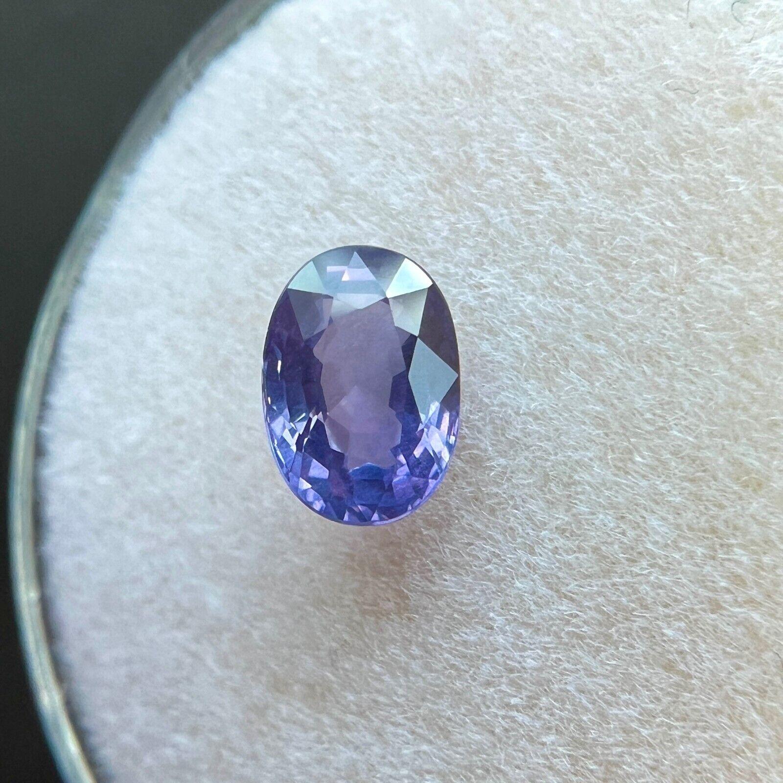 Fine 1.02ct Sapphire GIA Certified Purple Lilac Untreated Oval Cut Gem 6.6X4.7mm Unisexe en vente