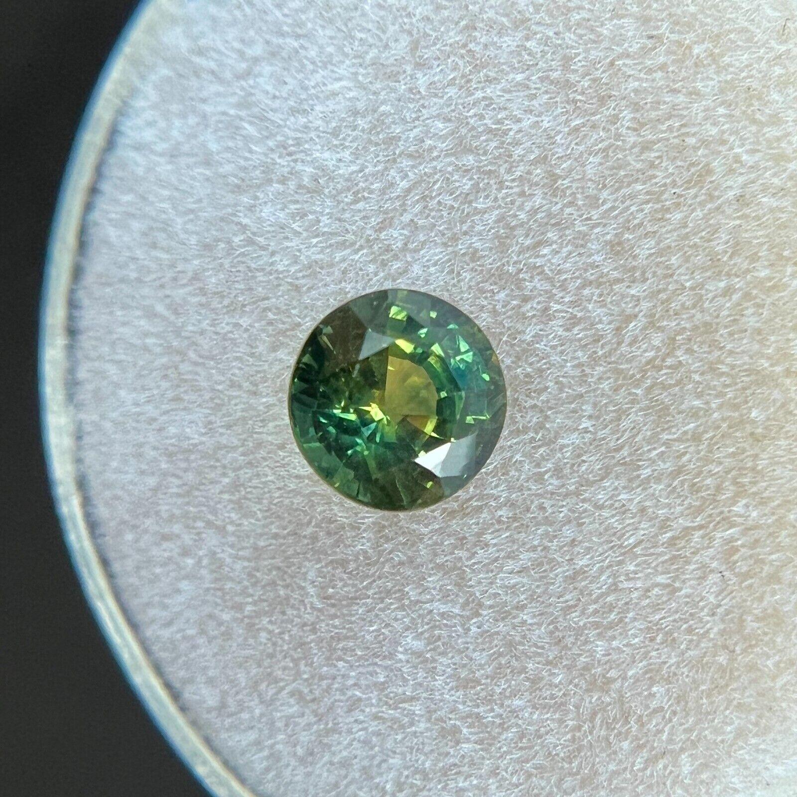 Fine 1.06ct Australian Yellow Green Parti Colour Sapphire Round Cut Gem 2