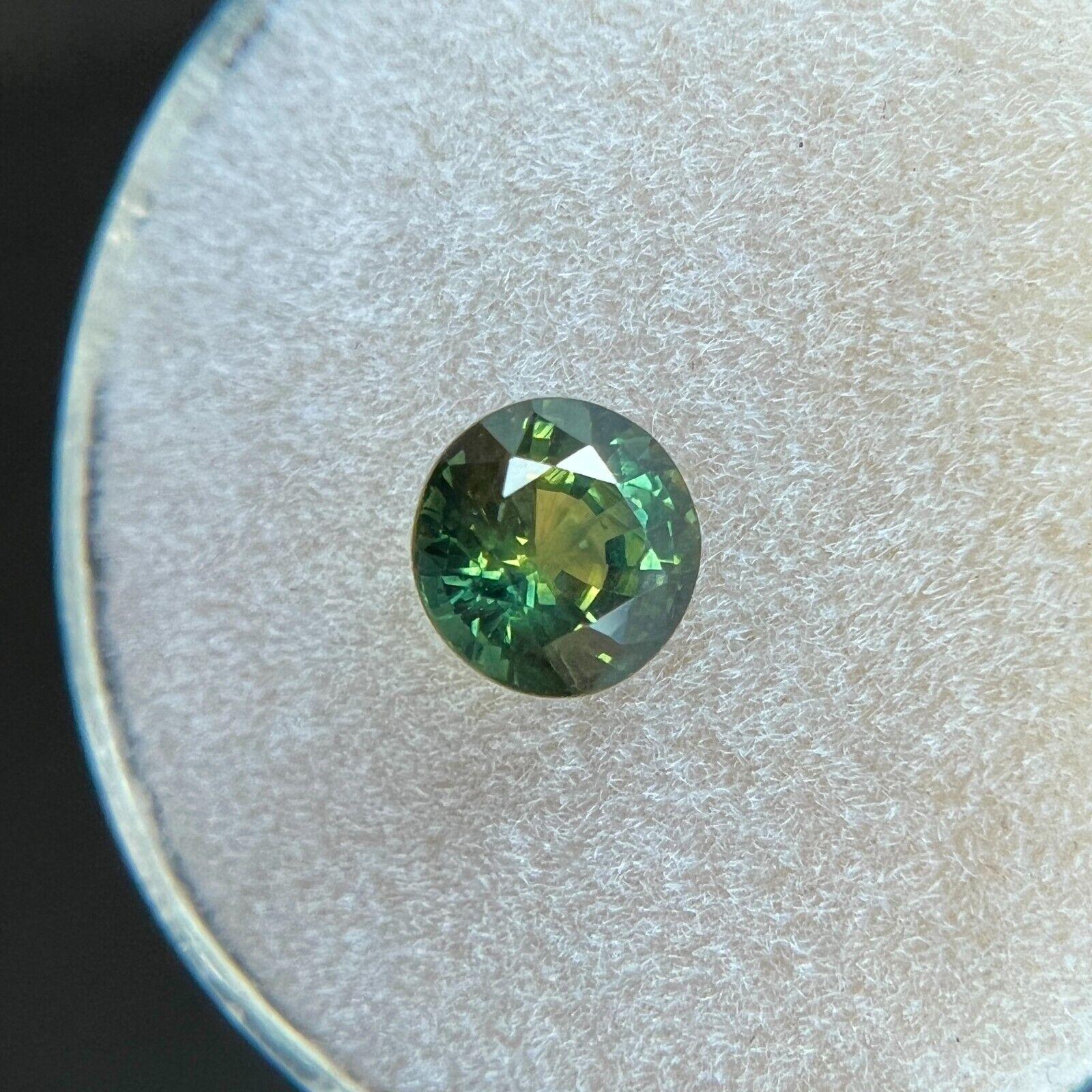 Fine 1.06ct Australian Yellow Green Parti Colour Sapphire Round Cut Gem 3