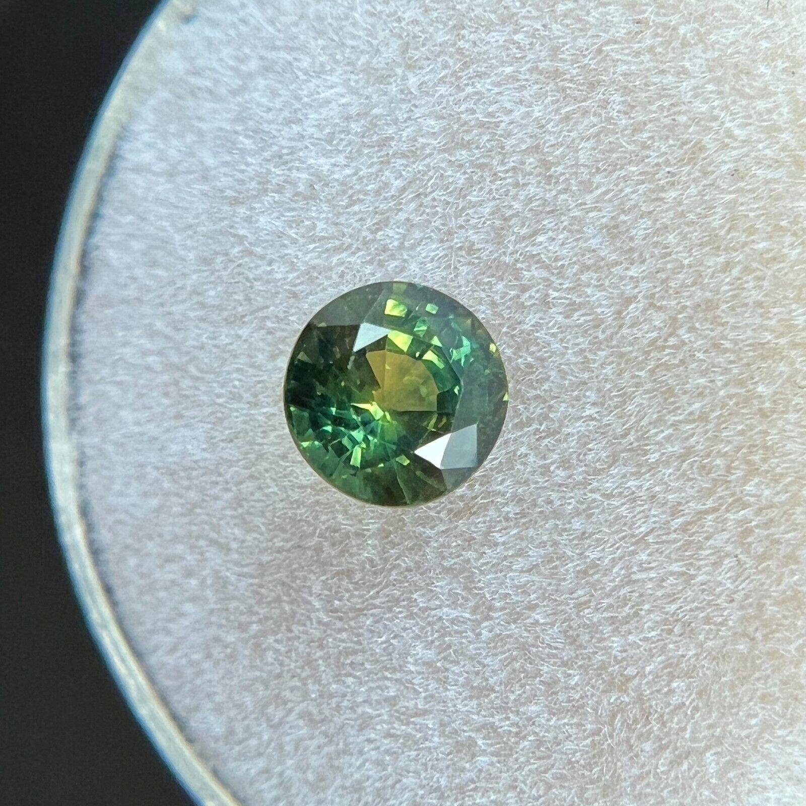 Fine 1.06ct Australian Yellow Green Parti Colour Sapphire Round Cut Gem 4