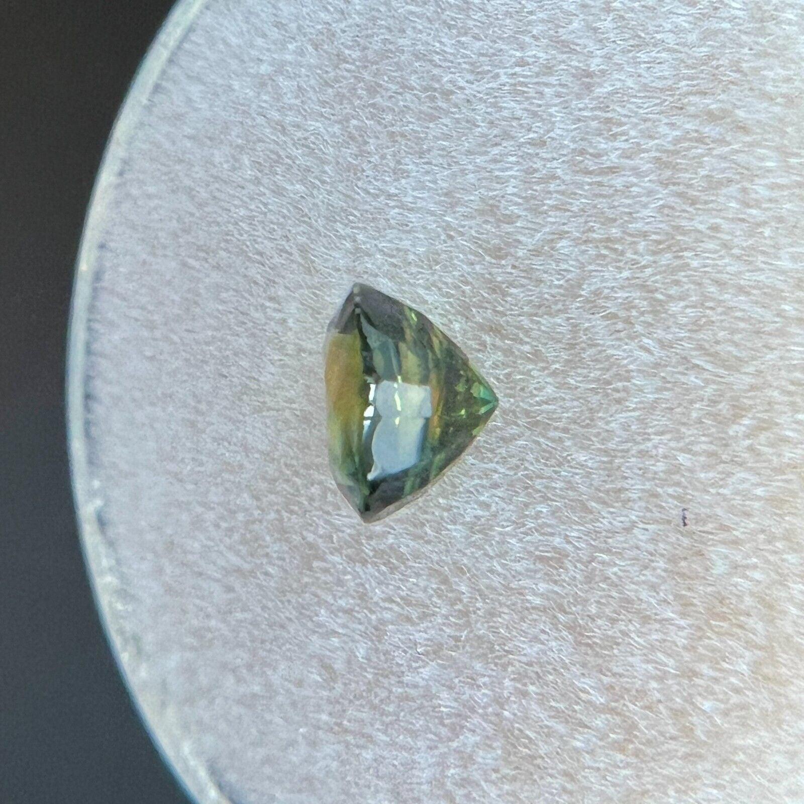 Fine 1.06ct Australian Yellow Green Parti Colour Sapphire Round Cut Gem 5