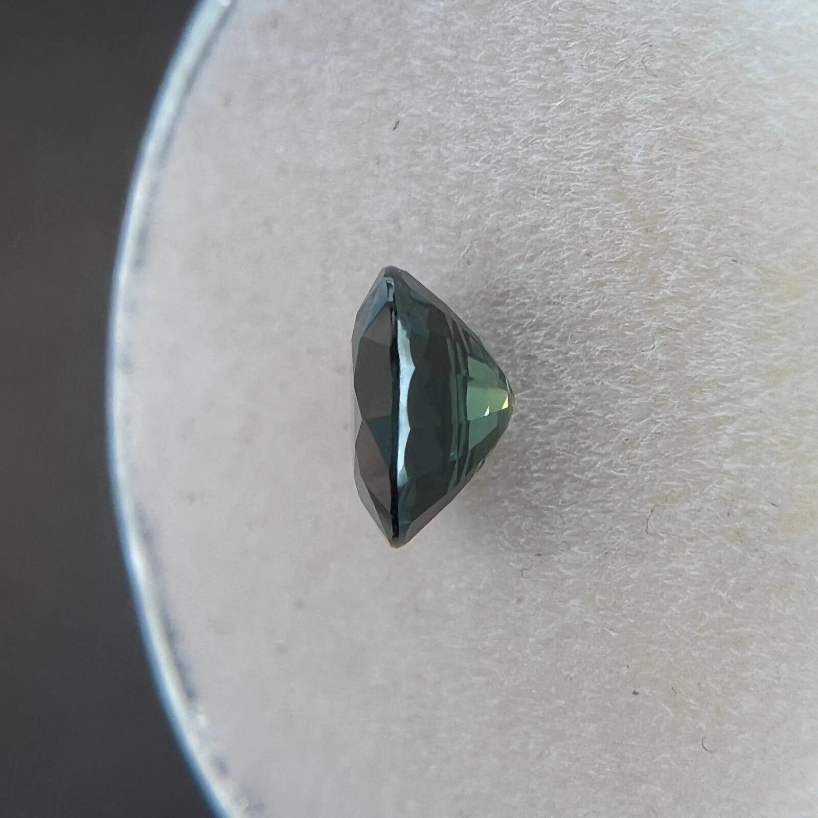 Fine 1.06ct Green Blue Natural Sapphire Oval Cut Loose Gem 6.4x5.6mm For Sale 2