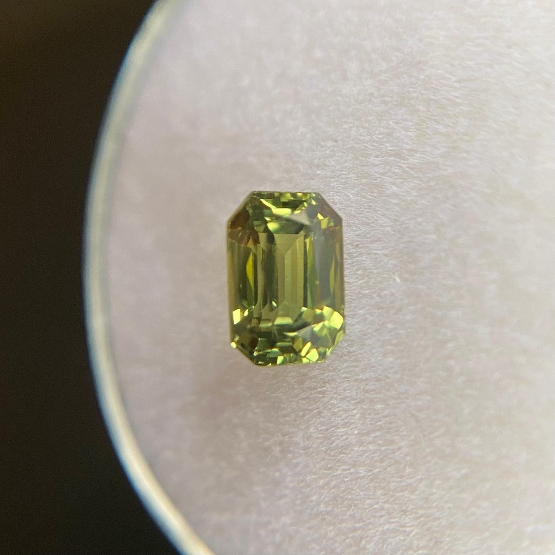 Emerald Cut FINE 1.12ct Green UNTREATED Australian Sapphire Octagon Cut 6.3x4.2mm Loose Gem