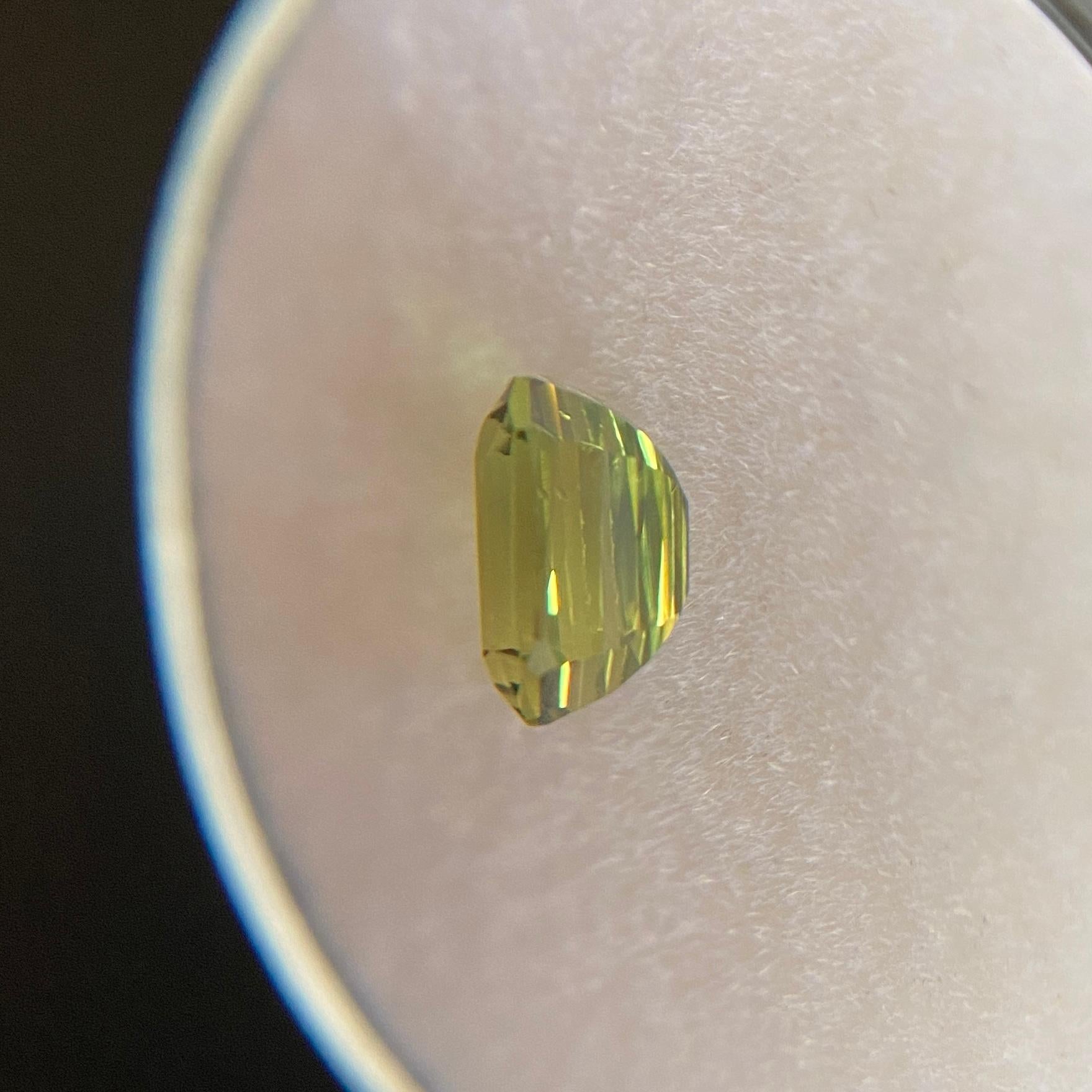 FINE 1.12ct Green UNTREATED Australian Sapphire Octagon Cut 6.3x4.2mm Loose Gem 1