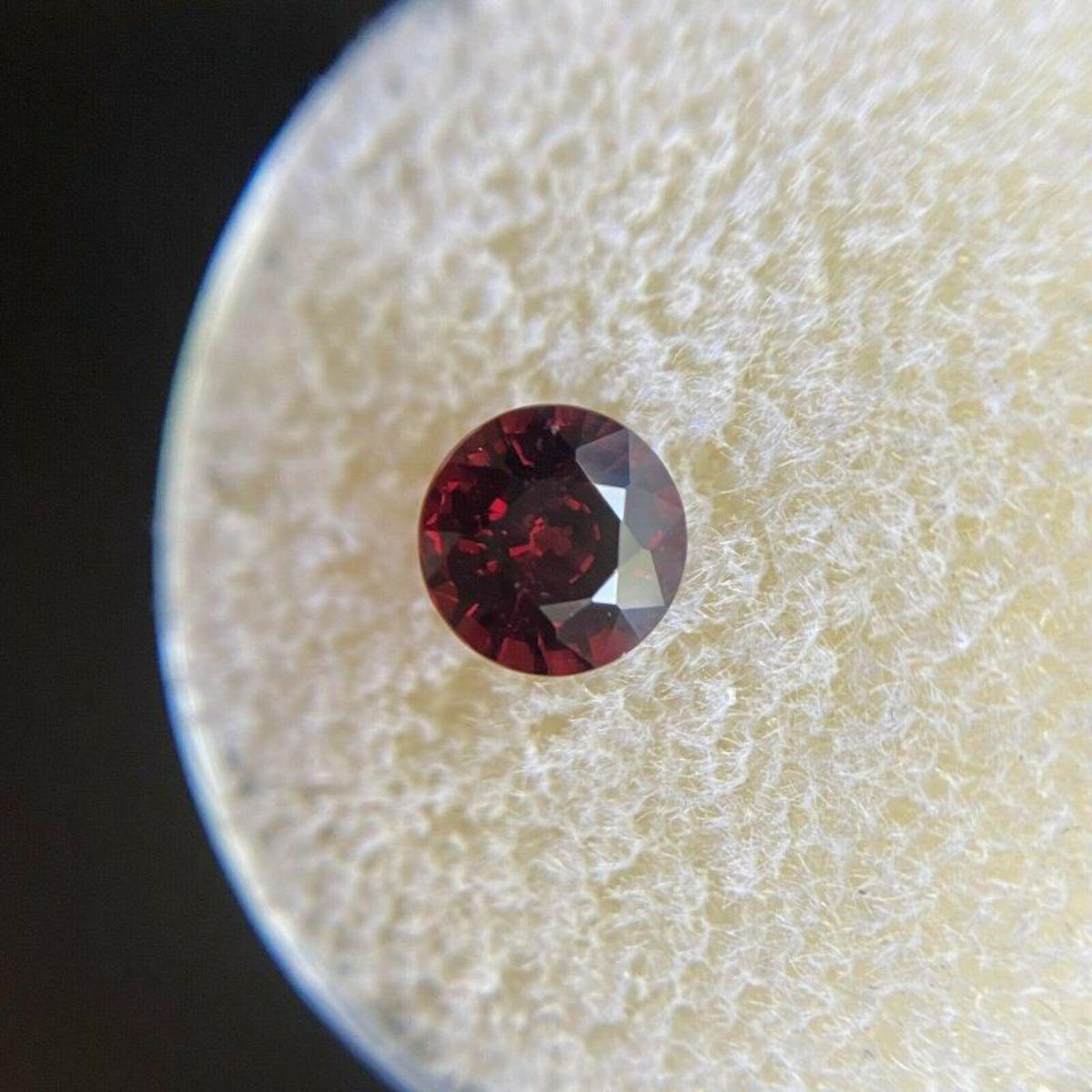 Fine 1.15ct Vivid Red Spessartine Garnet Round Diamond Cut Loose Gem 1