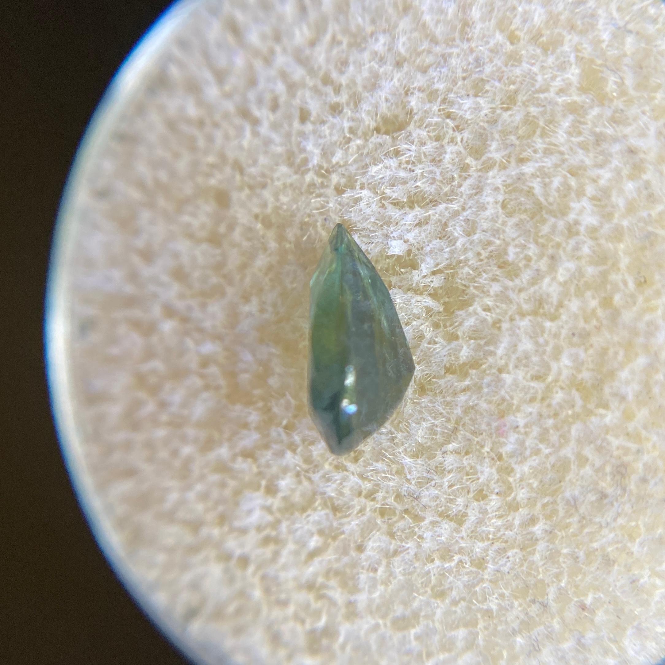 Pear Cut Fine 1.26ct Blue Green Teal Australian Sapphire Pear Teardrop Cut Gem