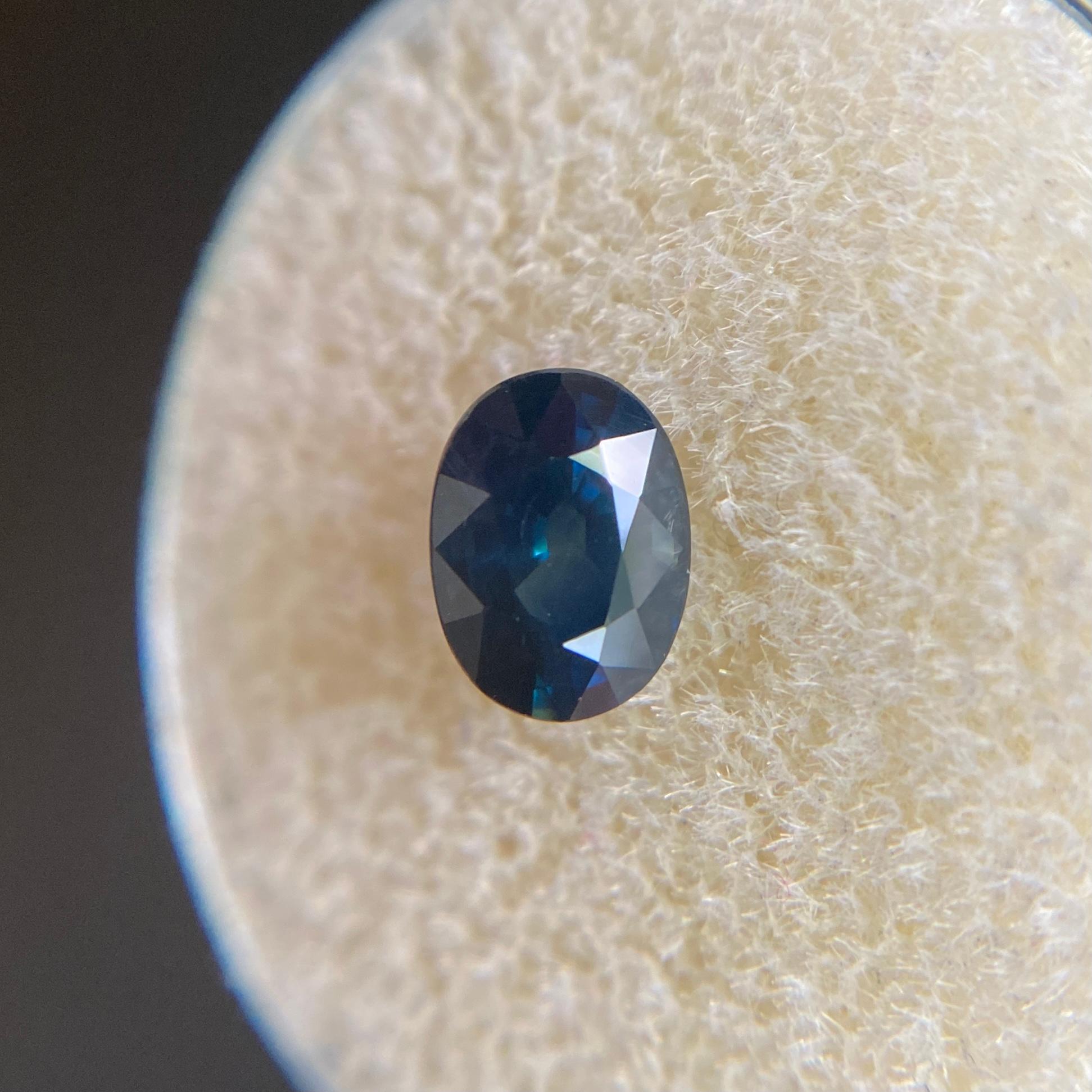 Fine 1.29ct Deep Blue Australian Sapphire Oval Cut Loose Rare Loose Gem 3