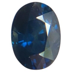 Fine 1.29ct Deep Blue Australian Sapphire Oval Cut Loose Rare Loose Gem