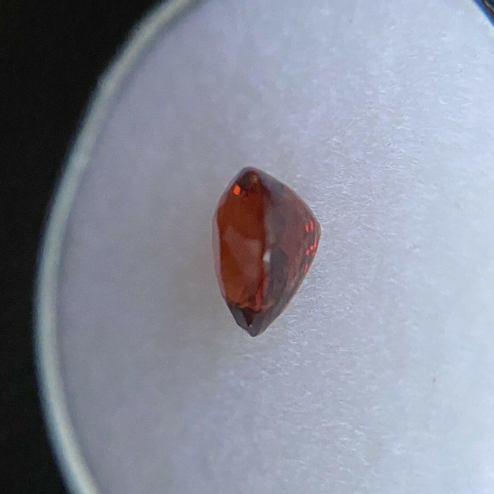 Fine 1.37ct Vivid Orange Red Spessartine Garnet Pear Cut Loose Gem 1