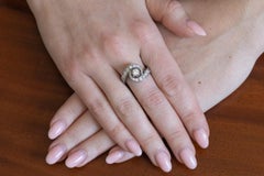 Fine 14-karat white gold ring with brilliant-cut diamonds 0.65 ct.