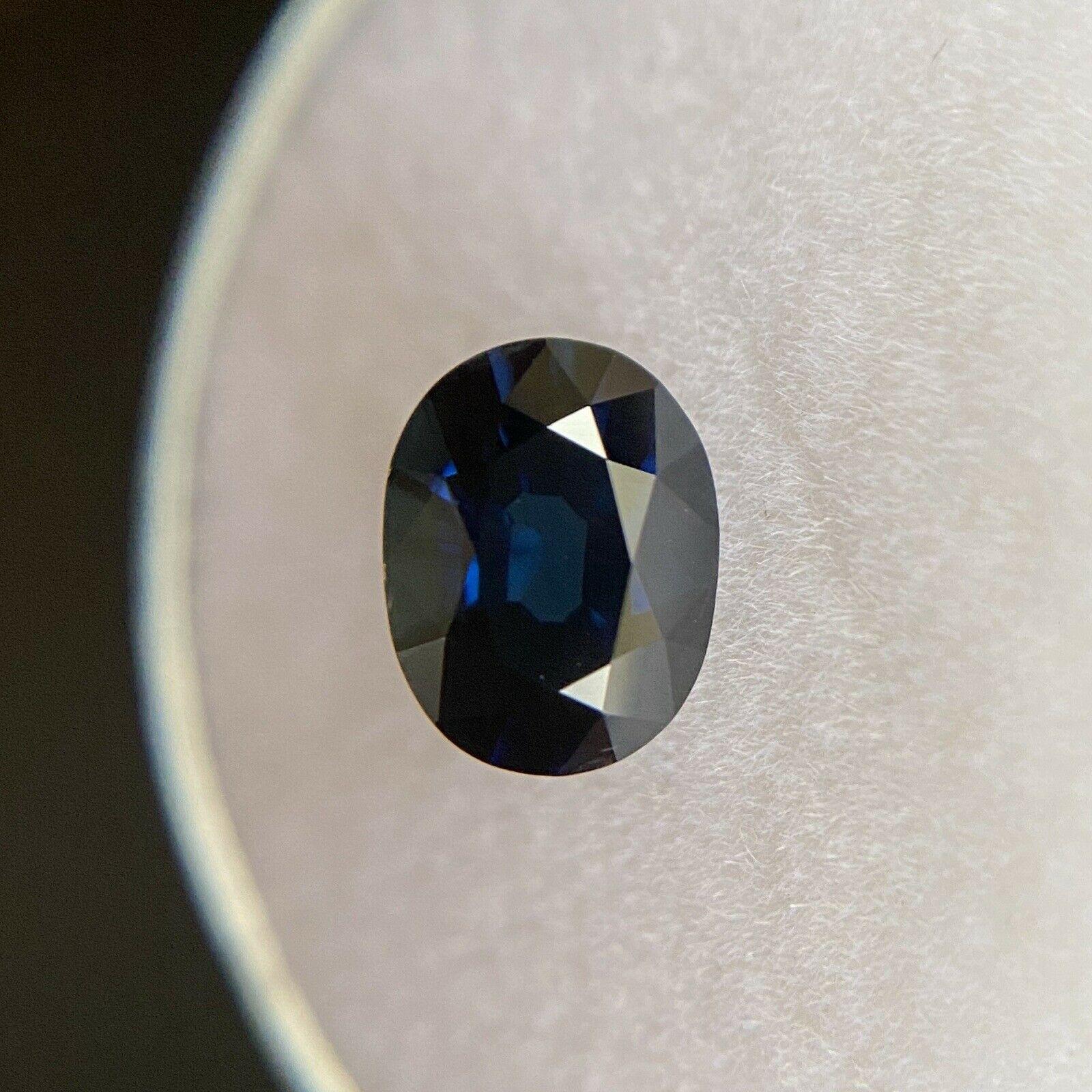 Women's or Men's Fine 1.40ct Australian Blue Sapphire Oval Cut Rare Loose Gemstone For Sale