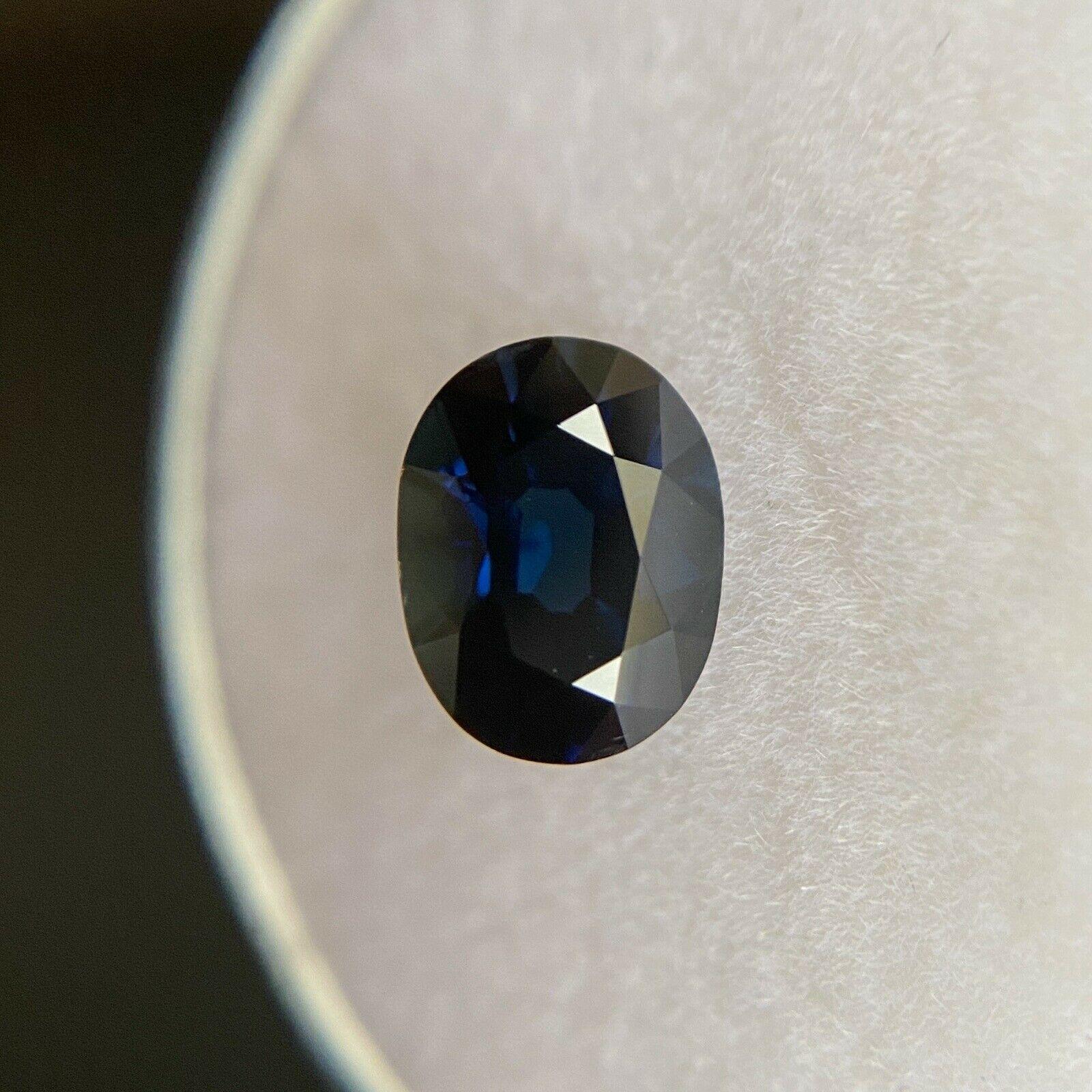 Fine 1.40ct Australian Blue Sapphire Oval Cut Rare Loose Gemstone For Sale 1