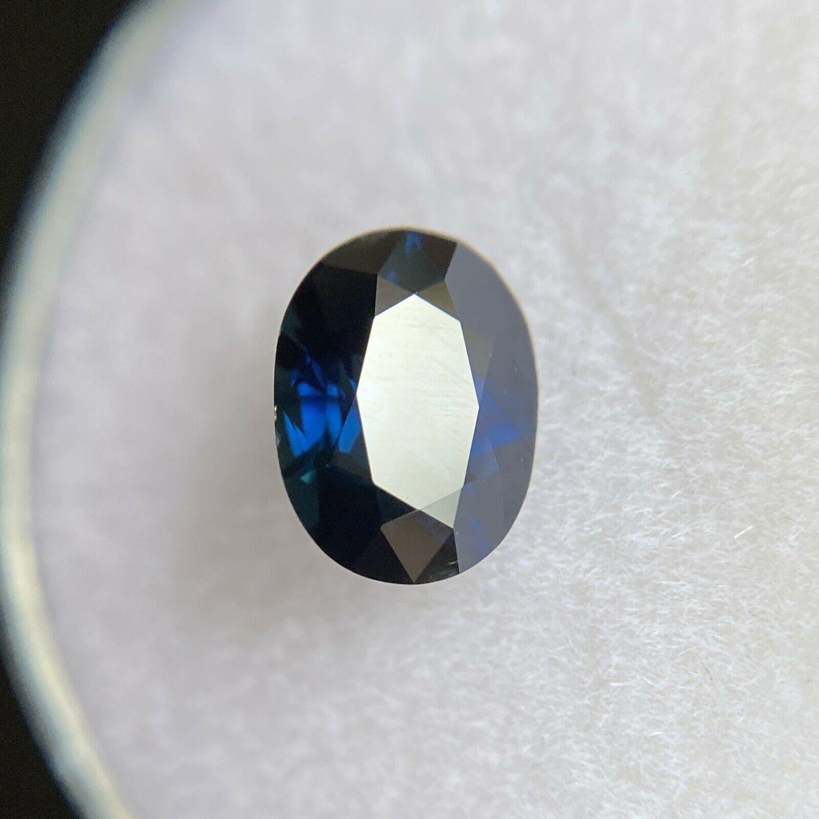 Fine 1.40ct Australian Blue Sapphire Oval Cut Rare Loose Gemstone For Sale 2