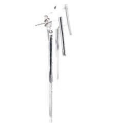 Fine 1.60ct Triple Diamond Graduated Earrings in 18ct White Gold