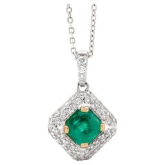 Fine 1.63 Carat Emerald and Diamond Pendant