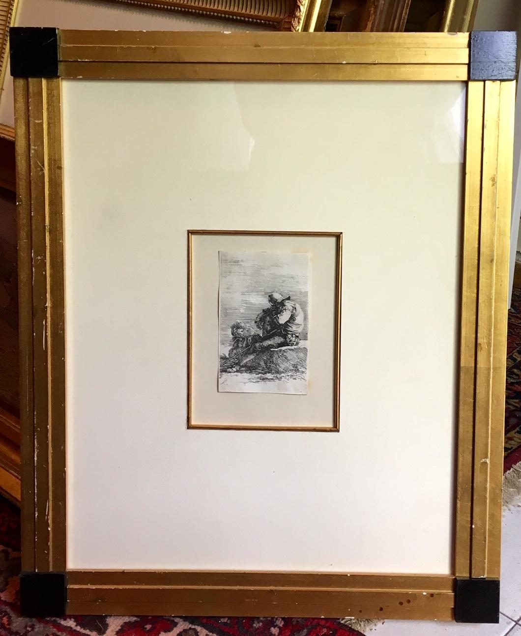 Baroque Fine 17th Century Italian Etching by Salvator Rosa, 1615-1673 For Sale