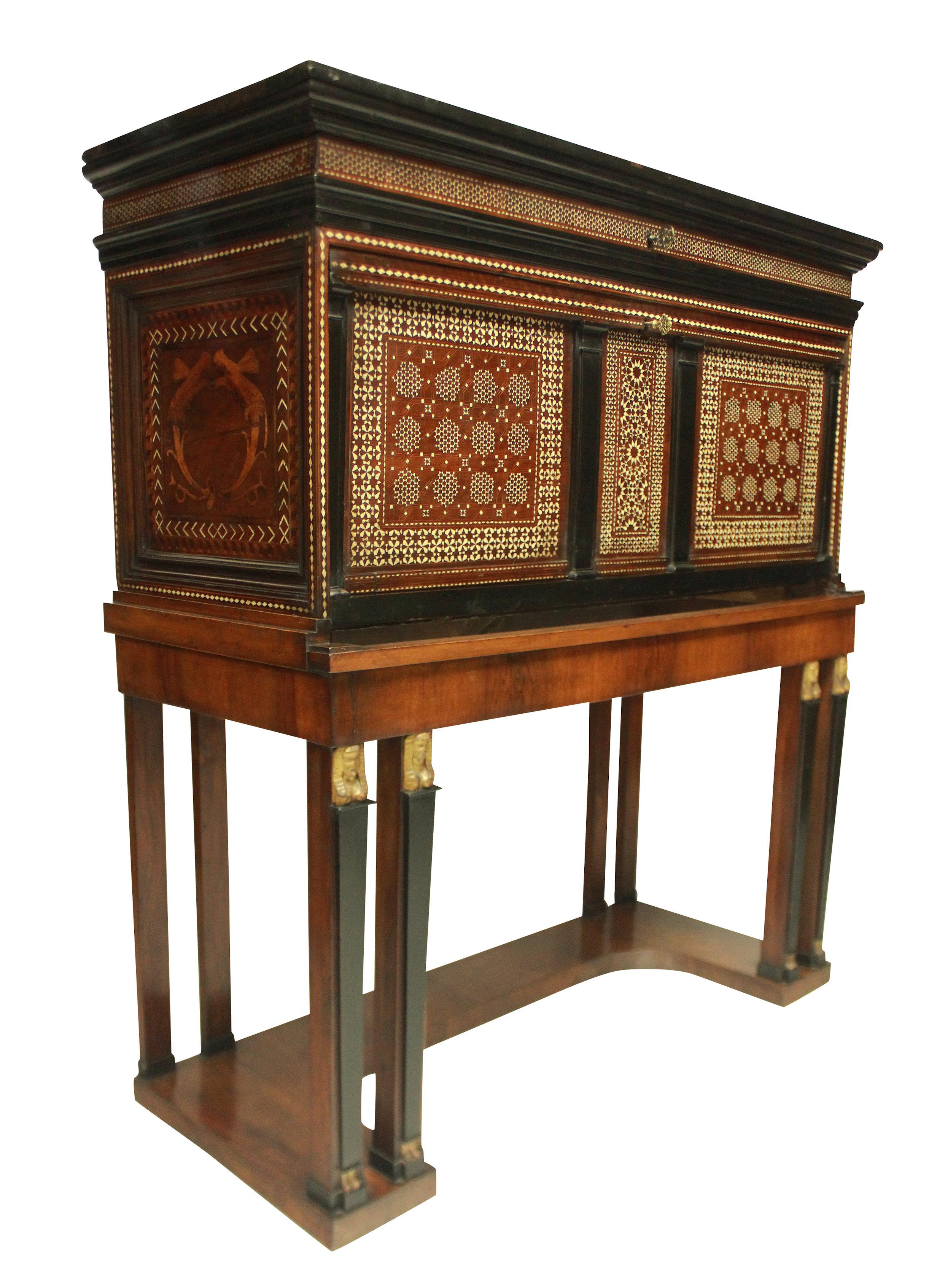 Fine 17th Century Spanish Vargueno Chest on Stand in the Moorish Taste ...